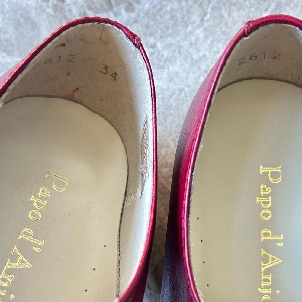 Papo d’Anjo Classic Burgundy Red Girls’ Leather Mary Jane, Size 34 EU, 3 US